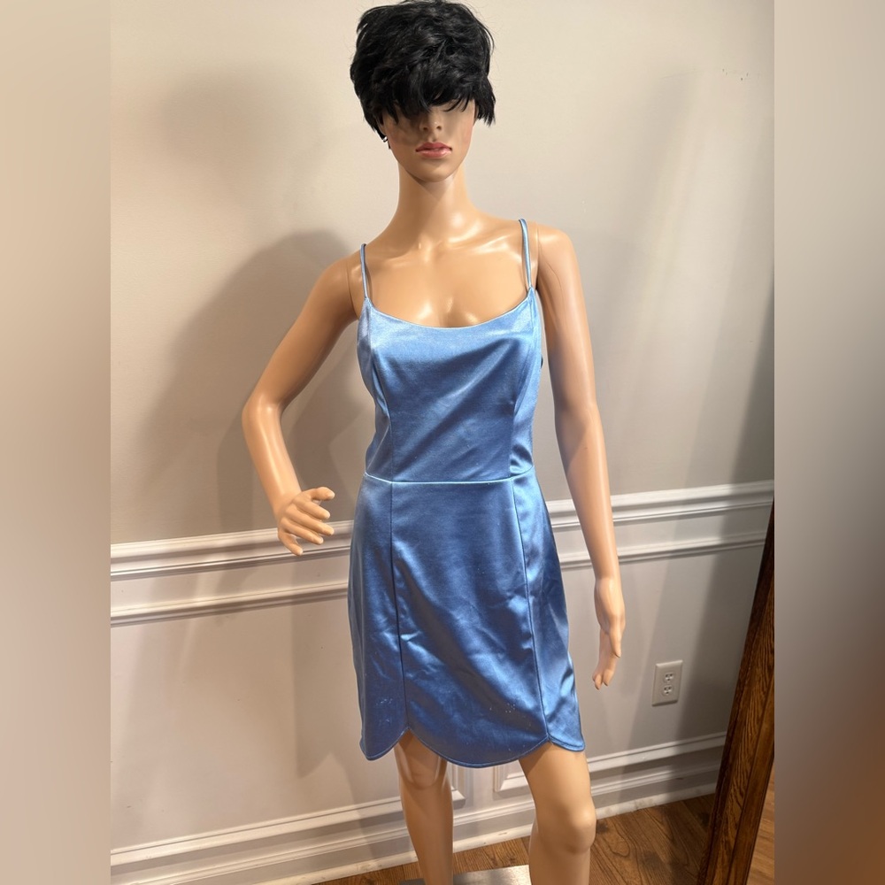 B Darlin Light Blue Satin Chemise